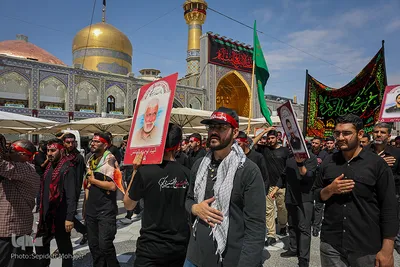 حرم مطهر رضوی در سوگ علمدار کربلا