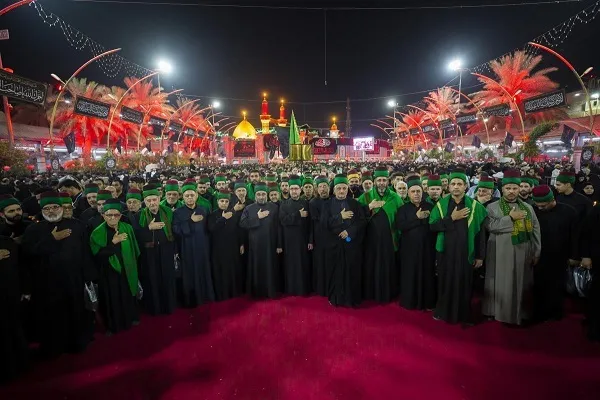 آیین عزاداری خادمان سادات حرمین کربلا برگزار شد + عکس