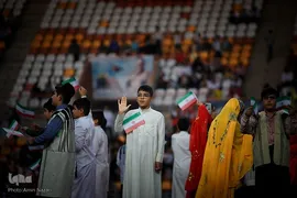 مراسم همخوانی سرود «سلام فرمانده» در ورزشگاه شهدای فولاد اهواز