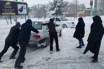 بارش شدید برف در اهر