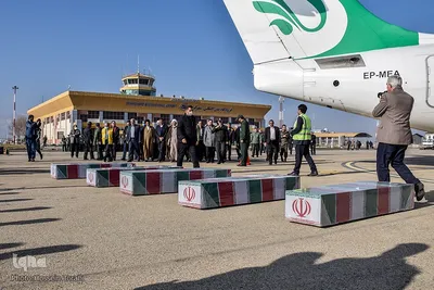 استقبال از پنج شهید گمنام دوران دفاع مقدس