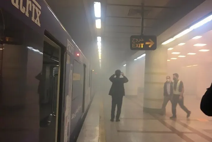 حریق در ایستگاه مترو اکباتان تهران