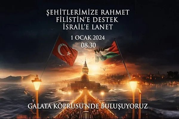 Yüz minlərlə insan Qəzza üçün Qalata körpüsünə yürüş edəcək