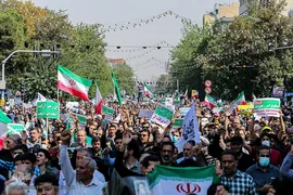 راهپیمایی مردم تهران در اعتراض به اغتشاشات اخیر