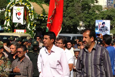 تشییع پیکر شهید اسدالله قربانی از شهدای مدافع حرم