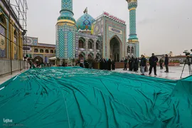رونمایی از بزرگترین کتیبه دست‌نویس کشور در امام زاده صالح