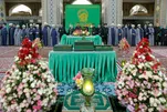 Em fotos: Bandeira do Santuário Imam Reza(AS) mudada quando procissões de luto terminam