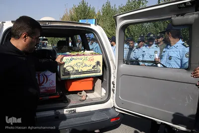 تشییع پیکرهای مطهر دو شهید گمنام دفاع مقدس در شهرک آسمان پایگاه یکم شکاری مهرآباد