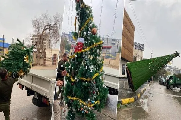 Ҷамоварии дарахтҳои солинавӣ дар Карбало ва лағви ҷашнҳо дар Каркук + филм 