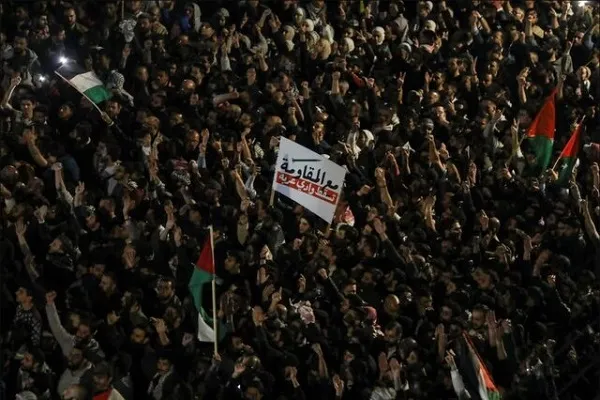 تظاهرات گسترده مردم اردن در همبستگی با غزه