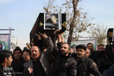 تشییع پیکر جنازه جانباختان حادثه قطار تبریز