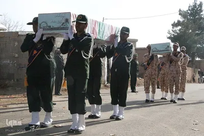 تشییع پیکر دو شهید گمنام در شهرستان بوانات فارس