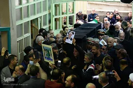 مراسم تشییع پیکر مرحوم حسن غفوری‌فرد در حسینیه جماران