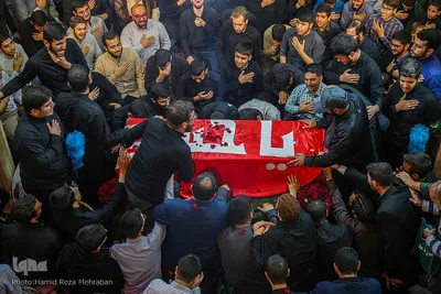 آئین وداع با پیکر شهید مدافع امنیت «آرمان علی‌وردی» در حوزه علمیه آیت‌الله مجتهدی(ره)