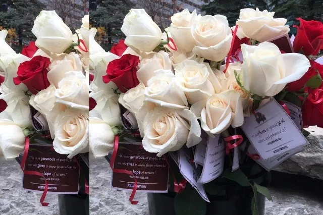Pembagian Bunga guna Mengenang Para Syuhada Karbala di Kanada