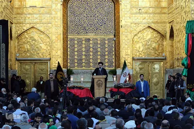 آئین تعویض پرچم گنبد مطهر رضوی در آستانه ماه محرم
