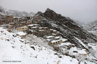 اولین برف زمستانی در روستای رزگ خراسان جنوبی