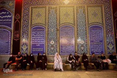 مراسم عزاداری چهارمین شب دهه اول محرم در صحن امام حسین(ع) حرم مطهر حضرت عبدالعظیم حسنی(ع) در شهر ری