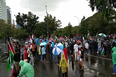 Jakarta: Kundgebung zum Internationalen Al-Quds-Tag vor der US-Botschaft