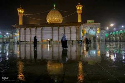 شب بارانی پاییزی در حرم حضرت شاهچراغ (ع)