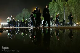 پیاده‌روی زائران اربعین از مسیر طریق الحسین(ع)