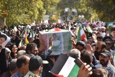 مراسم وداع با پیکر شهید «غلامرضا جمشیدی» در خرم‌آباد