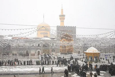 بارش اولین برف زمستانی در مشهد ـ حرم رضوی