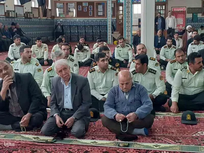 حضور سبزپوشان انتظامی در نماز جمعه اهر و گرامیداشت هفته انتظامی