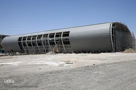 بازدید حجت‌الاسلام  قاضی عسکر، نماینده ولی فقیه در امور حج و زیارت از سالن در دست احداث ویژه حجاج فرودگاه امام خمینی(ره)
