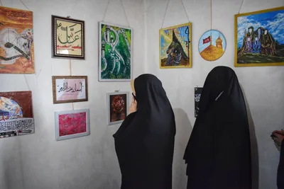 Ausstellung für islamische und koranische Kalligraphie in Kaschmir / Indien