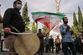 مراسم تشییع پیکر مطهر روحانی شهید مدافع امنیت در شیراز