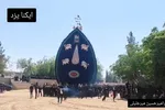 فیلم | نخل‌برداری صبح عاشورا در شاهدیه یزد