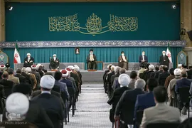 دیدار میهمانان کنفرانس وحدت اسلامى‌ و جمعی از مسئولان نظام با رهبر انقلاب