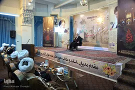 آیت الله اعرافی، مدیر حوزه های علیمه کشور در بزرگداشت روز وحدت حوزه و دانشگاه در مدرسه عالی شهید مطهری