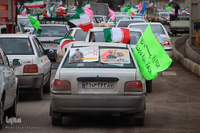 راهپیمایی خودرویی در زنجان